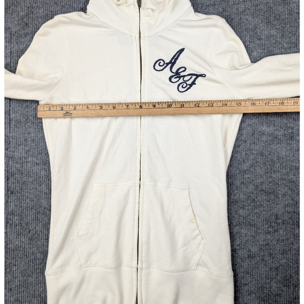Vintage Abercrombie & Fitch Sweater Womens Large Zip Y2K Modal Embroidered Logo - Picture 4 of 5